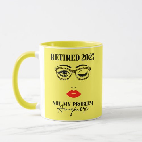 Retired 2023 Retirement Women Face Lip Sunglasses  Mug