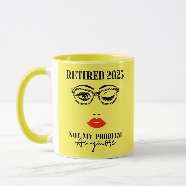 Retired 2023 Retirement Women Face Lip Sunglasses  Mug (Left)