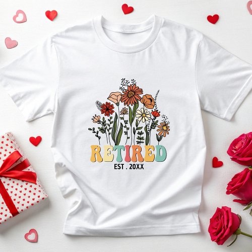 Retired 2025 Floral Women Retirement Party T_Shirt