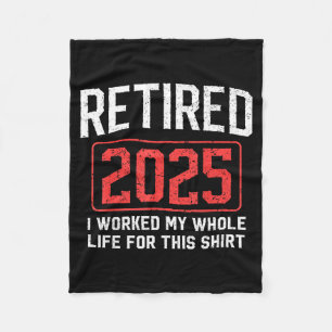 Retired 2025 Funny Mens Husband Dad Grandpa Papa R Fleece Blanket