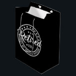 Retired 2025 Not My Problem Anymore Retirement Medium Gift Bag<br><div class="desc">The "Retired 2025 Not My Problem Anymore Retirement" brings a humorous twist to celebrating retirement for men and women. This playful design marks the milestone of stepping into a new, relaxed chapter of life with a touch of fun. Perfect for those retiring in 2025, this design lets you embrace retirement...</div>