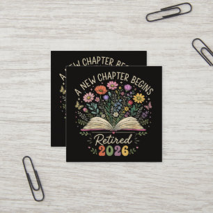 Retired 2026 A New Chapter Begins Retirement Square Business Card