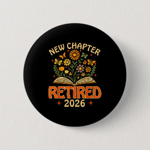 Retired 2026 New Chapter Vintage Boho Floral Retir Button