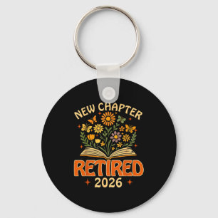 Retired 2026 New Chapter Vintage Boho Floral Retir Keychain