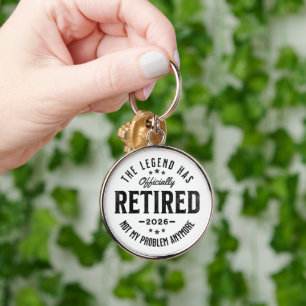 Retired 2026 not My Problem Anymore Vintage Retro Keychain