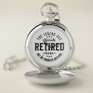 Retired 2026 not My Problem Anymore Vintage Retro Pocket Watch