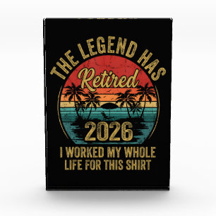 Retired 2026 Worked Whole Life For This Retiret Acrylic Award