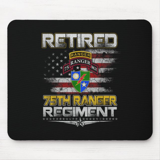 Retired 75th Ranger Regiment Veteran Patriotic Dad Mouse Pad (Front)
