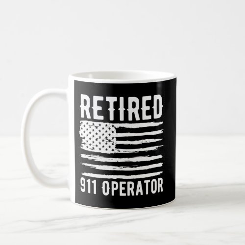 Retired 911 Operator Profession American Flag Coffee Mug