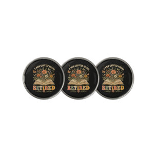 Retired A New Chapter Begins Retro Floral Book Golf Ball Marker