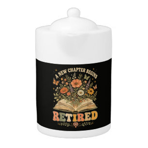 Retired A New Chapter Begins Retro Floral Book Teapot