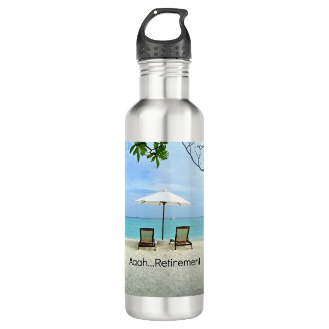 Retired - Aaah...Retirement Stainless Steel Water Bottle (Front)