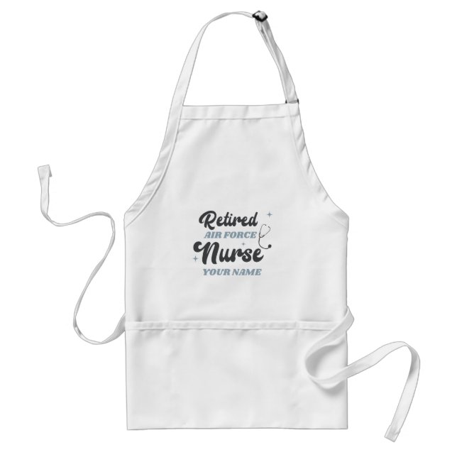 Retired Air Force Nurse Retirement Adult Apron (Front)