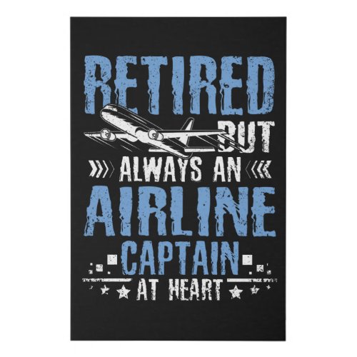 Retired airline captain faux canvas print