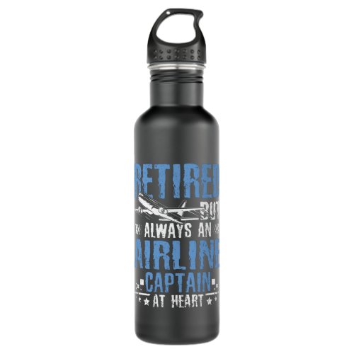 Retired airline captain stainless steel water bottle