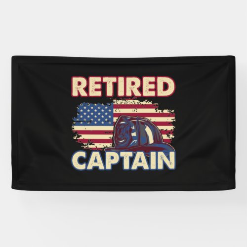 Retired American Firefighter Captain Retirement Banner