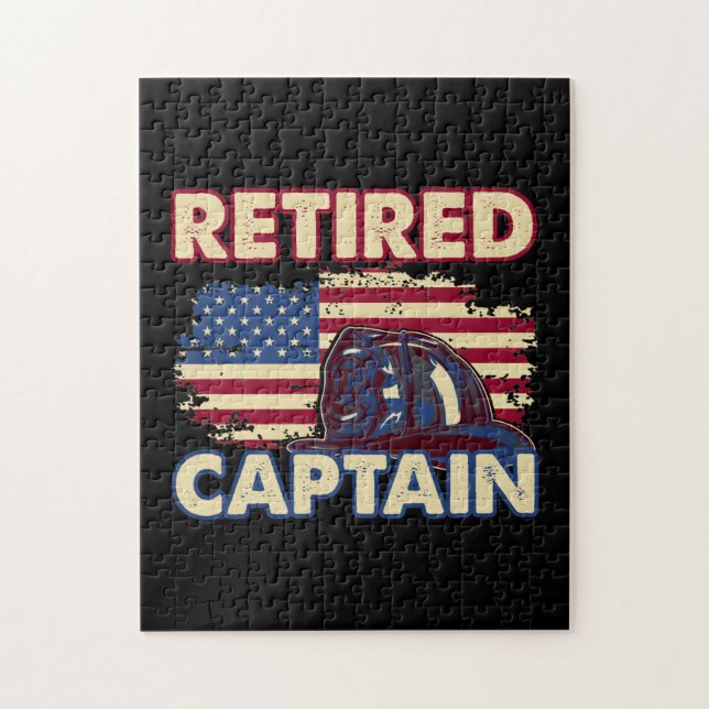 Retired American Firefighter Captain Retirement Jigsaw Puzzle (Vertical)