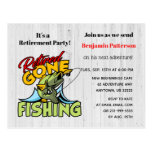 Retired and Gone Fishing Retirement Party Postcard