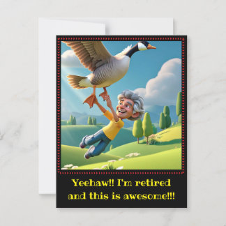 " RETIRED AND HAPPY " POSTCARD
