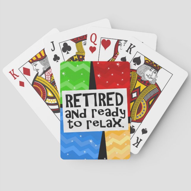 Retired and Ready to Relax, Funny Retirement Poker Cards (Back)