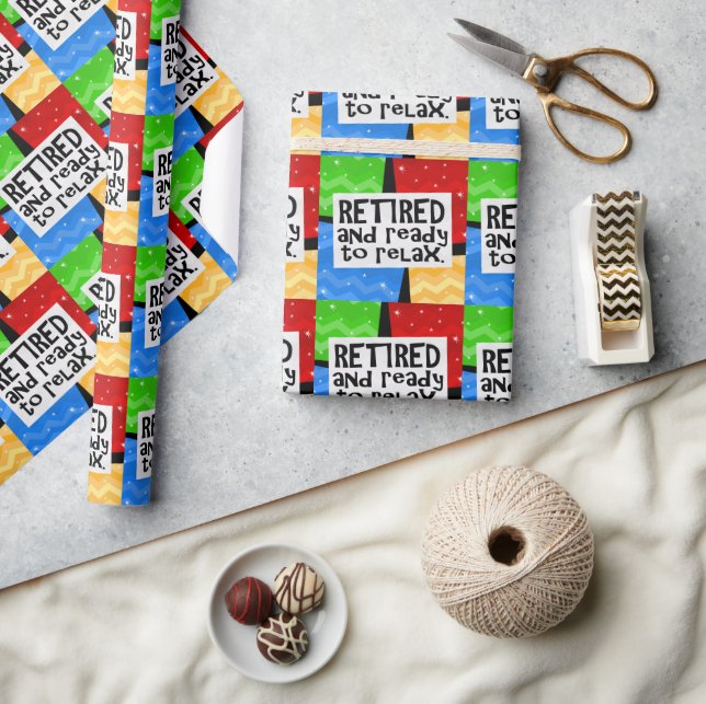 Retired and Ready to Relax, Funny Retirement Wrapping Paper (Crafts)