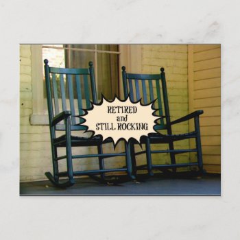 Retired And Still Rocking Postcard by RetirementGiftStore at Zazzle