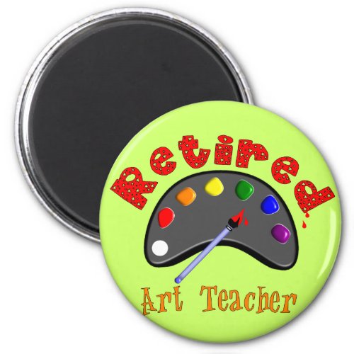 Retired Art Teacher 3D Embossed Style Pallet Magnet