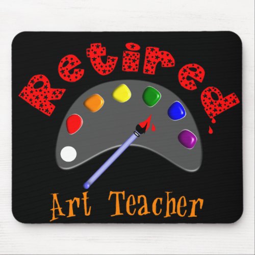 Retired Art Teacher 3D Embossed Style Pallet Mouse Pad