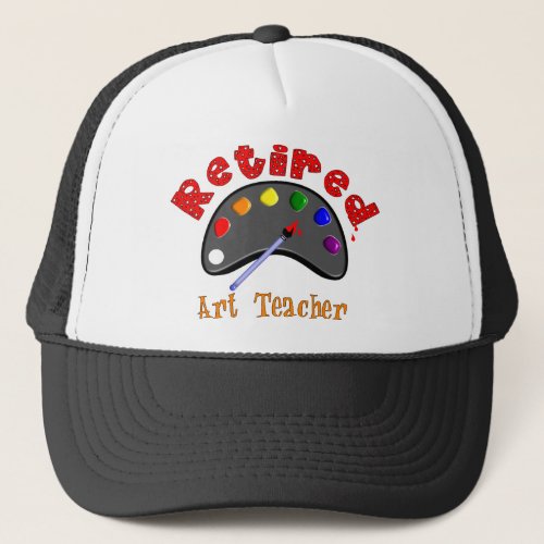 Retired Art Teacher 3D Embossed Style Pallet Trucker Hat