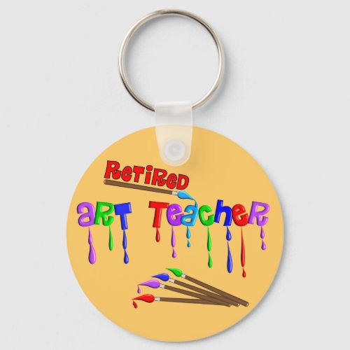 Retired Art Teacher Gifts Keychain