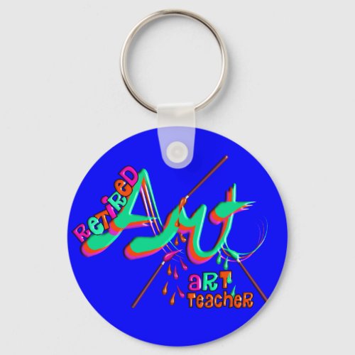 Retired Art Teacher Gifts Keychain