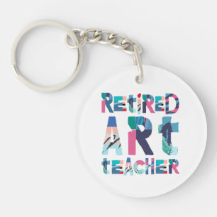 Retired Art Teacher Teaching Retirement Gift Keychain