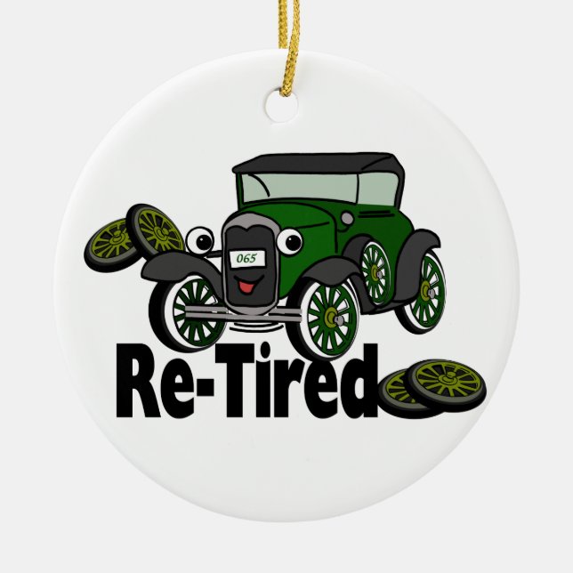 ReTired Automobile Ceramic Ornament (Front)