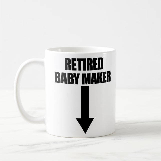 Retired Baby Maker Arrow Men's Vasectomy Gift  Coffee Mug (Left)