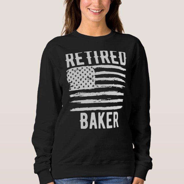 Retired Baker Profession American Flag Premium Sweatshirt (Front)