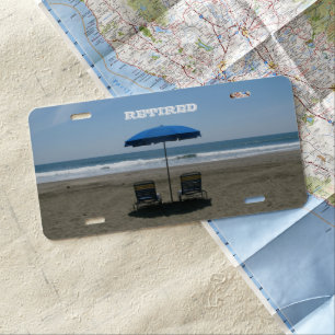 Retired Beach Chairs License Plate
