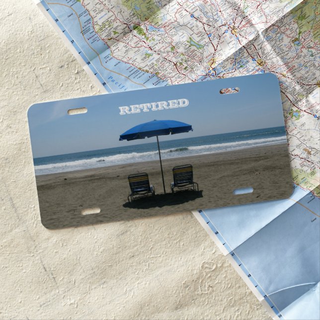 Retired Beach Chairs License Plate (In Situ)