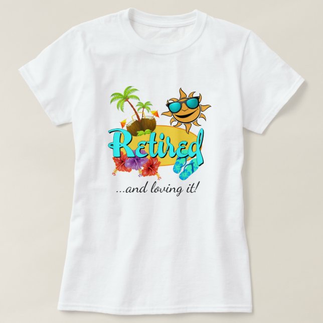 Retired Beach T-Shirt (Design Front)