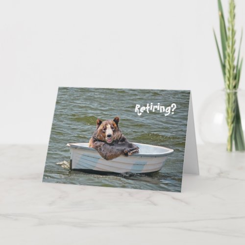 Retired Bear in Rowboat Card