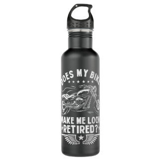 Retired Biker Motorcycle Owner Ex Bike Rider Retir Stainless Steel Water Bottle
