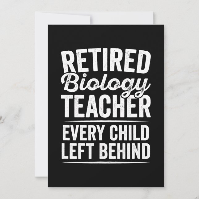 Retired Biology Teacher  Teaching Retirement Gift. Holiday Card (Front)