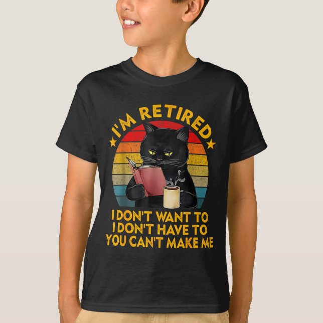 Retired Black Cat Coffee Funny Retirement 2026 Wom T-Shirt (Front)