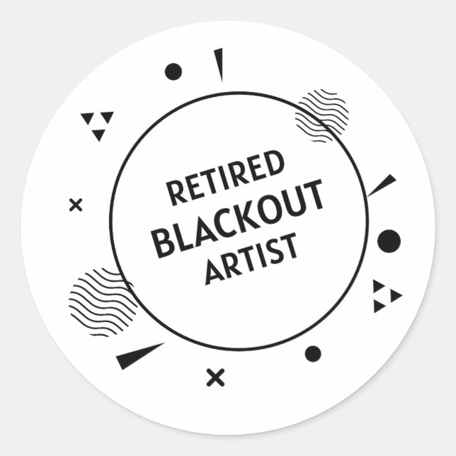 Retired BlackOut Artist Classic Round Sticker (Front)