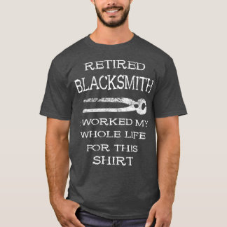 Retired Blacksmith Funny Blacksmithing Tongs Farri T-Shirt