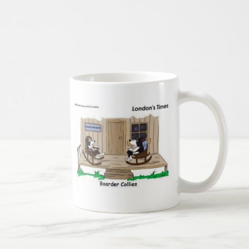 Retired Border Collies Funny Offbeat Cartoon Gifts Coffee Mug