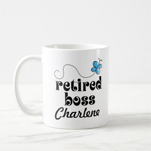 Retired Boss personalized gift Coffee Mug (Left)