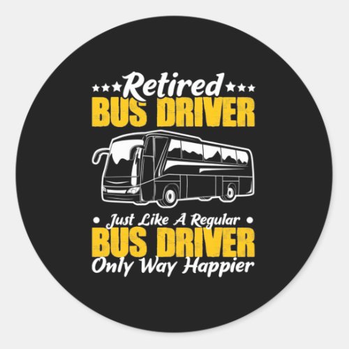 Retired Bus Driver Classic Round Sticker