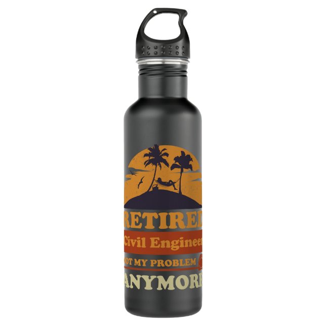 Retired Bus Driver Design School Bus Driver Retire Stainless Steel Water Bottle (Front)