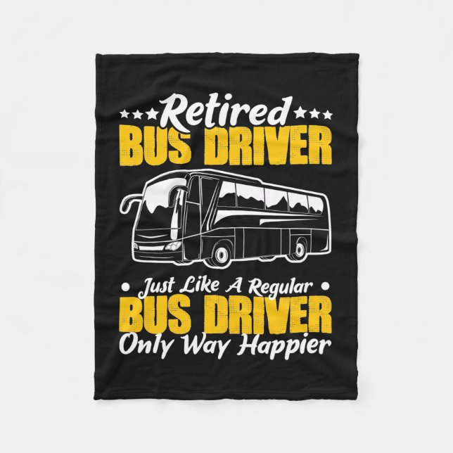 Retired Bus Driver Fleece Blanket (Front)