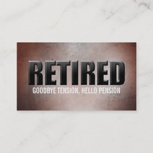 Customizable Retired Business Cards